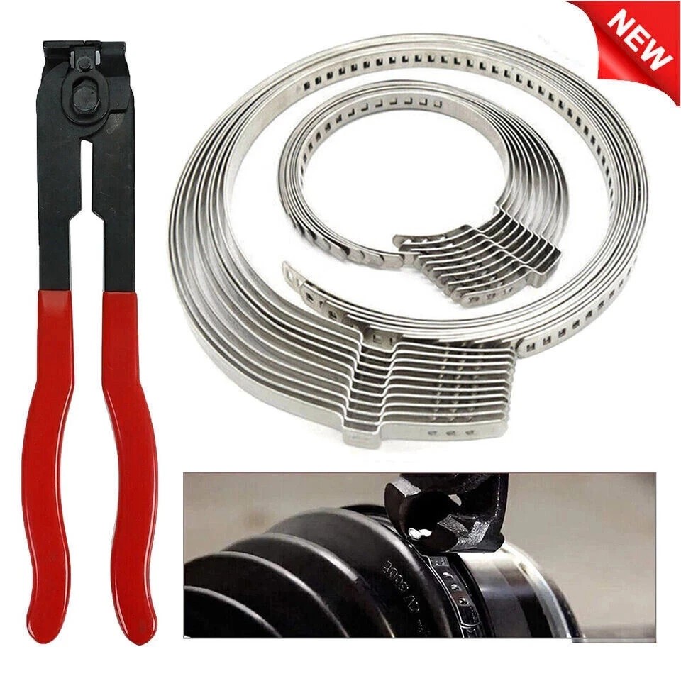 Universal CV Joint Axle Boot Clamp Pliers Tool w/ 18 Crimp Bands For Auto / ATV