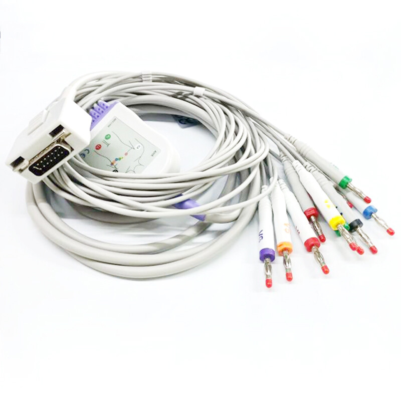 ECG EKG 10Leads Cable Leadwire for Fukuda Denshi KP-500D C120 Patient Monitor