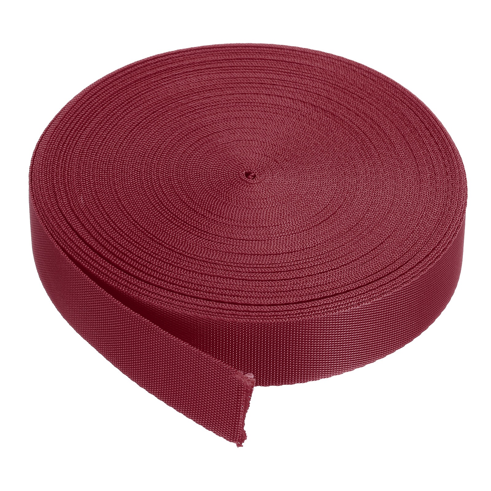 Flat Nylon Webbing Strap 1 Inch 20 Yards Burgundy for Backpack Luggage-rack