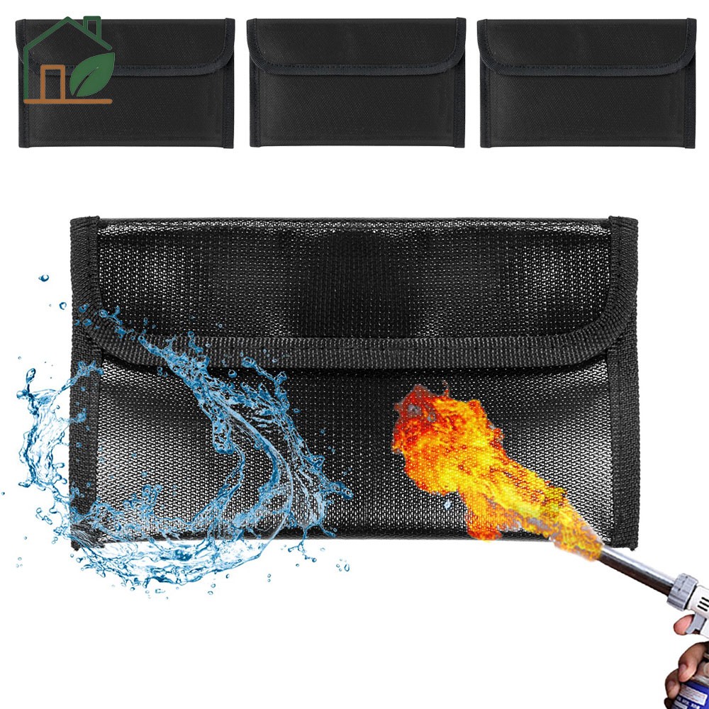1-4PCS 2000°F Fireproof Document Bag Waterproof Safe Cash Money Pouch Storage