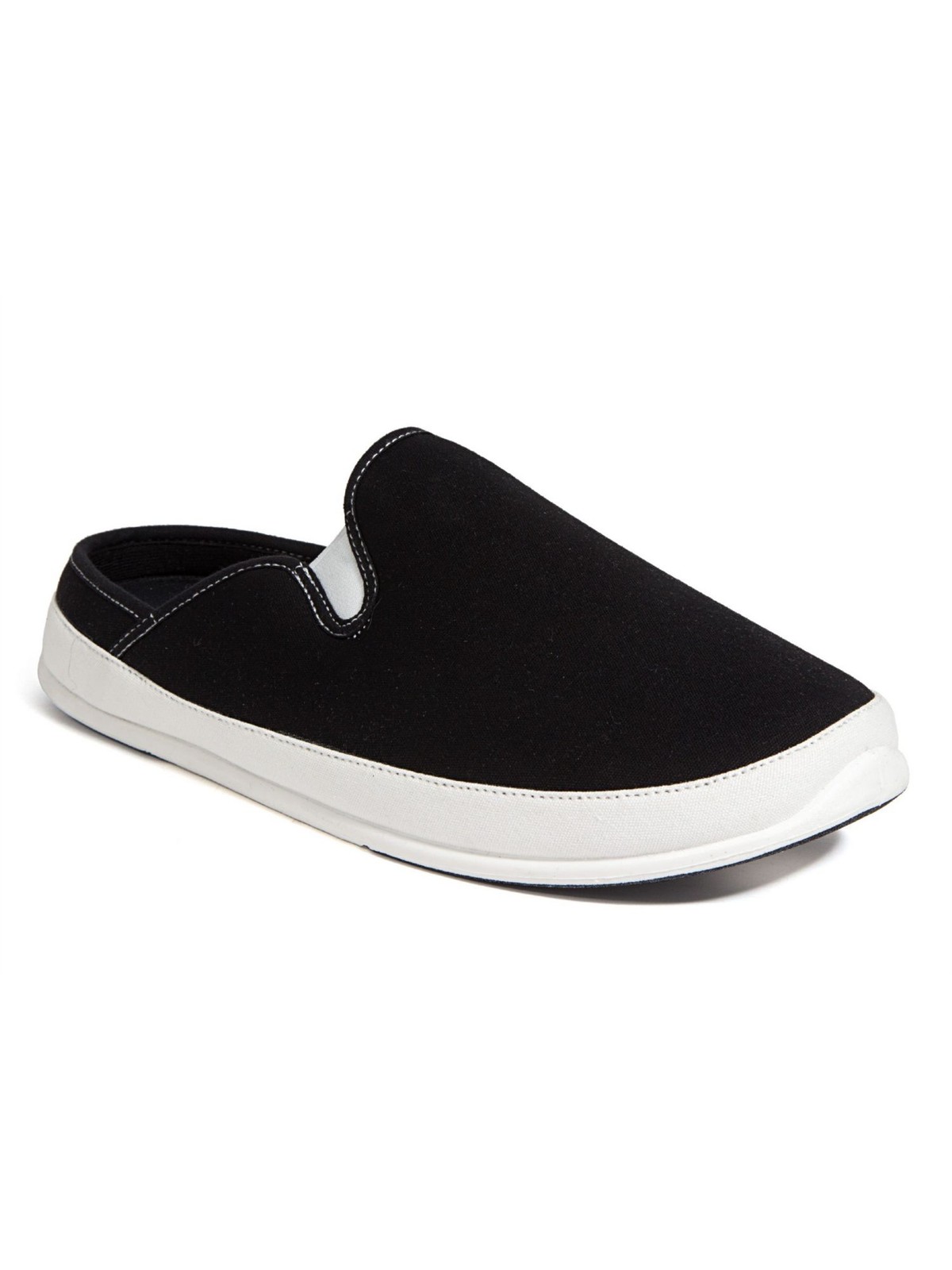 DEER STAGS Mens Black Spike Round Toe Slip On Slippers 12 M