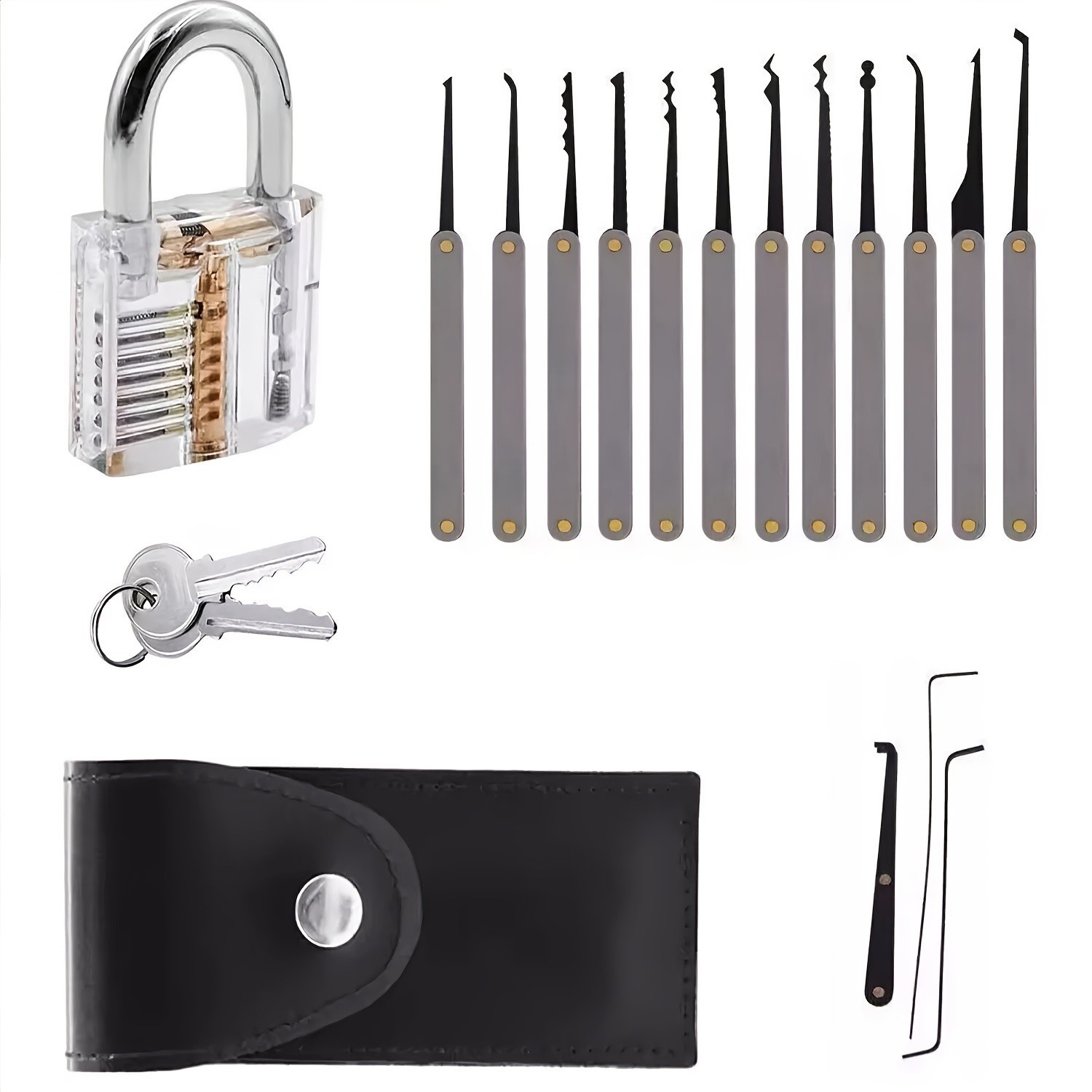 Educational Transparent Padlock Model Set for Lock Mechanism Study Beginners Kit