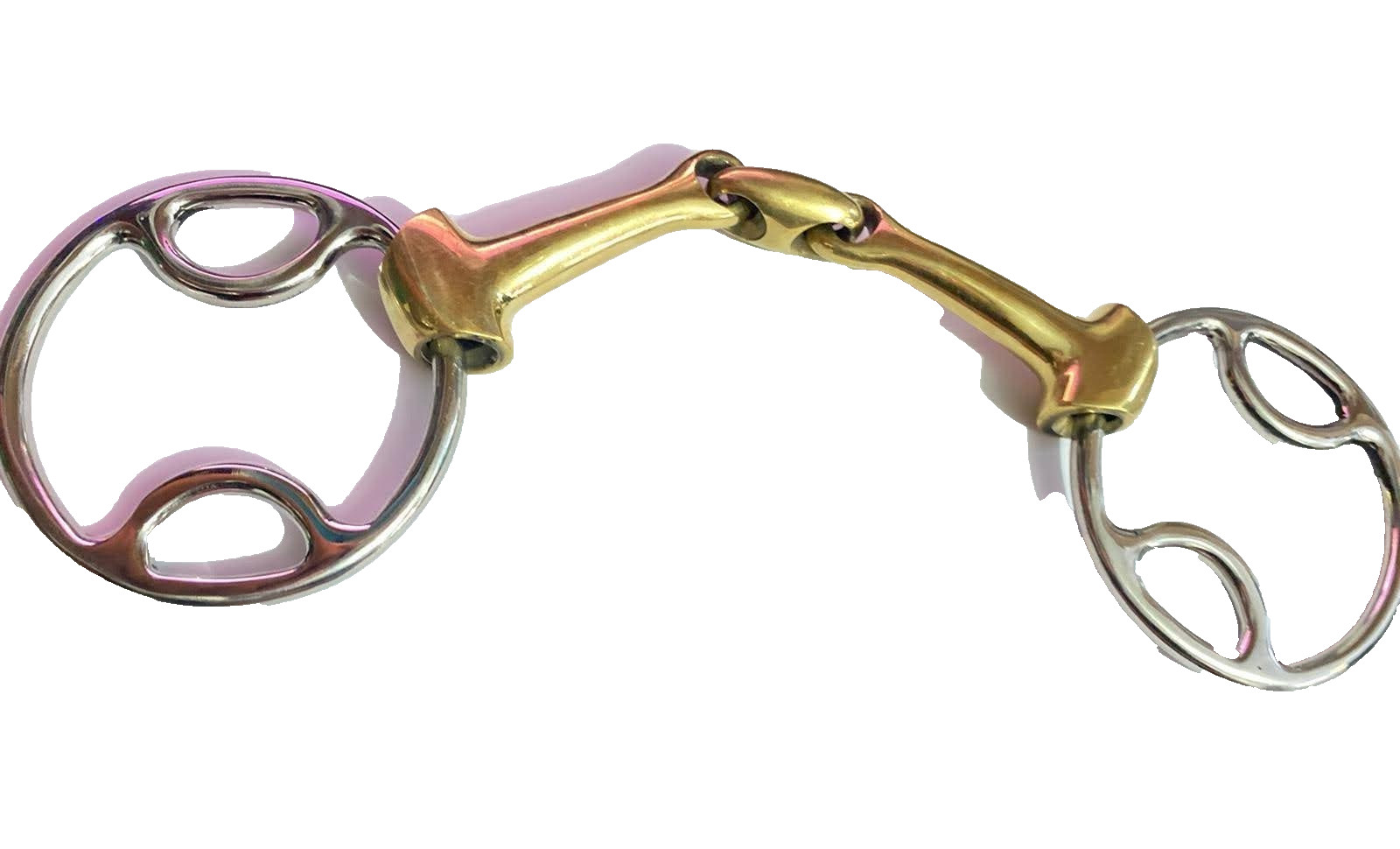 Wilkie Beval Brass  Double jointed Loose  ring Snaffle Horse Bit
