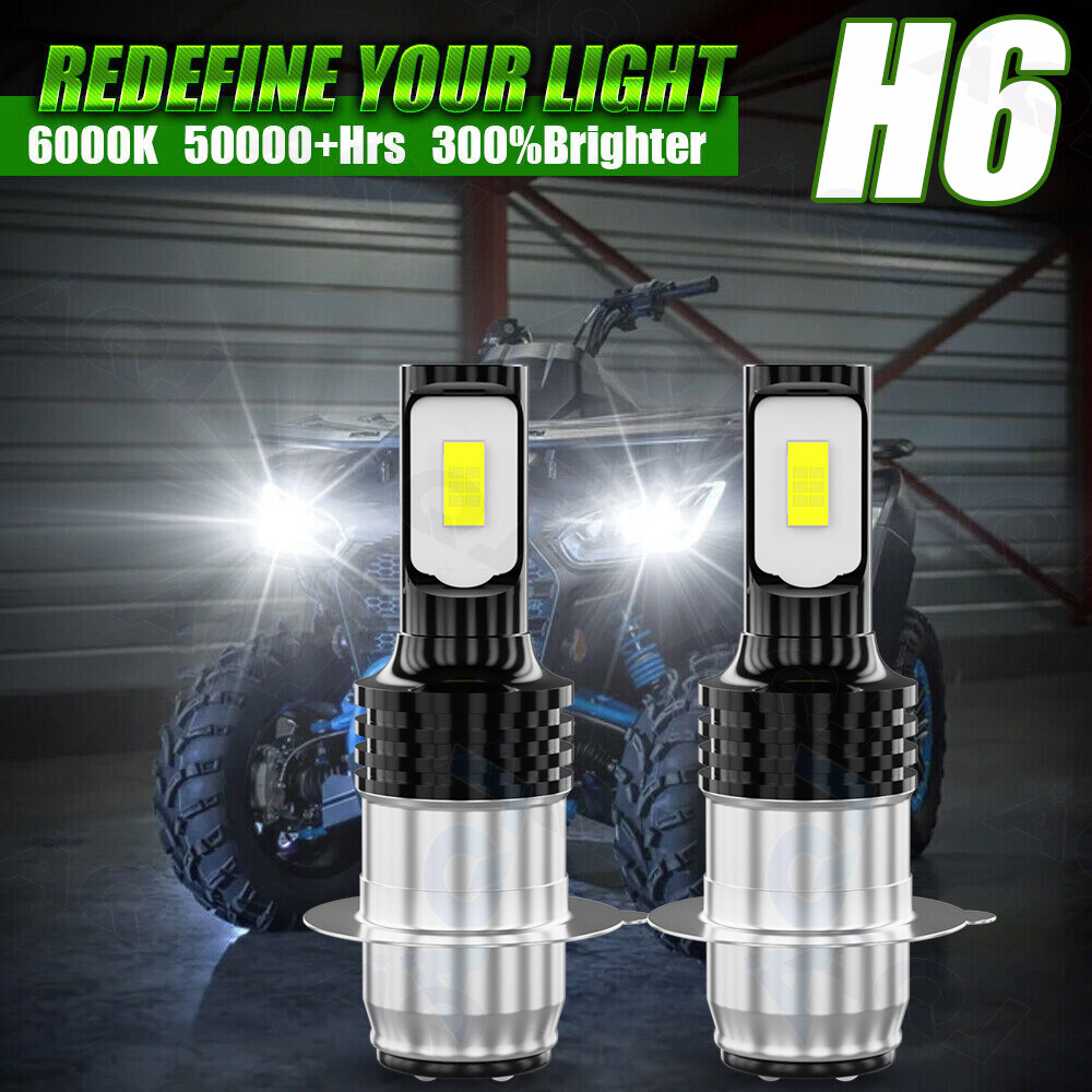 For Yamaha Grizzly 660 2002-2007 LED Headlight 2 Bulbs Kit YFM660F YFM660FA