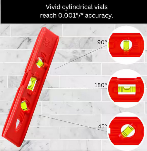 9 in. Magnetic Bubble Vial Torpedo Level