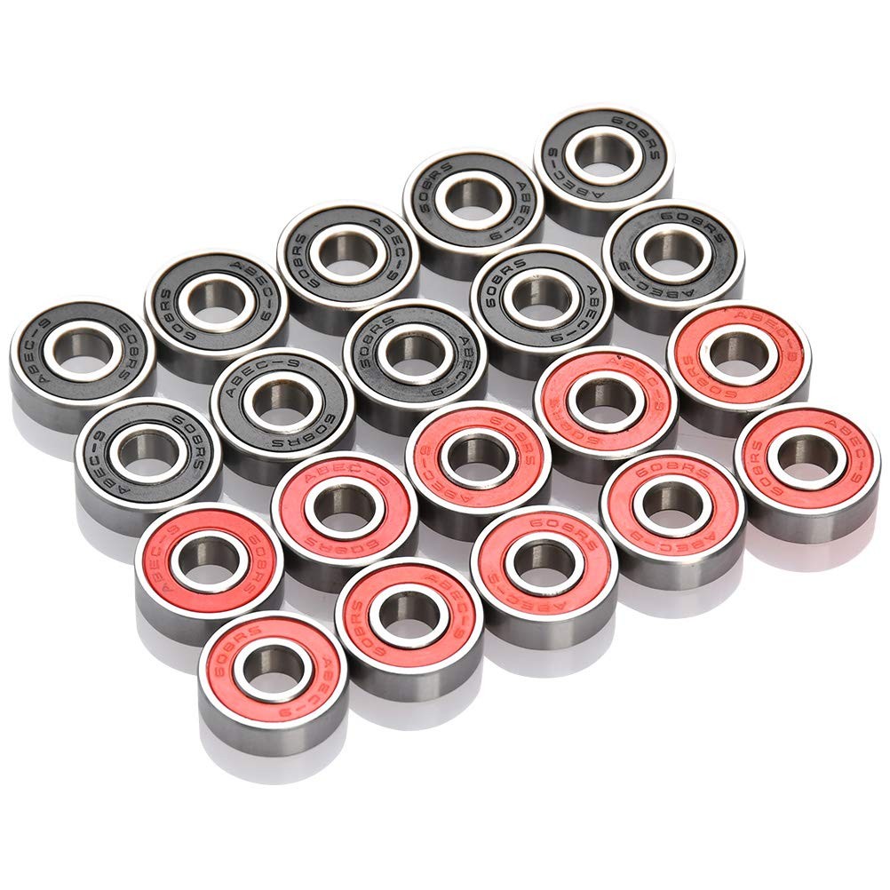 TIMESETL 20 Pack 608-2RS Ball Bearings, Double Rubber Sealed Miniature Deep...
