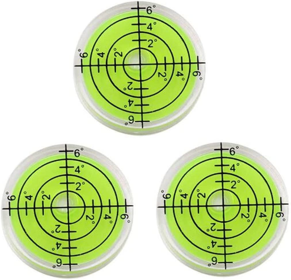 3Pcs Circular Bubble Level 32x7mm Bullseye Spirit Level For Turntable Tripod Cam