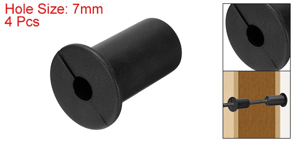 4Pcs Wall Grommets for Cables 3/4" Cable with 7mm Hole Silicone Black