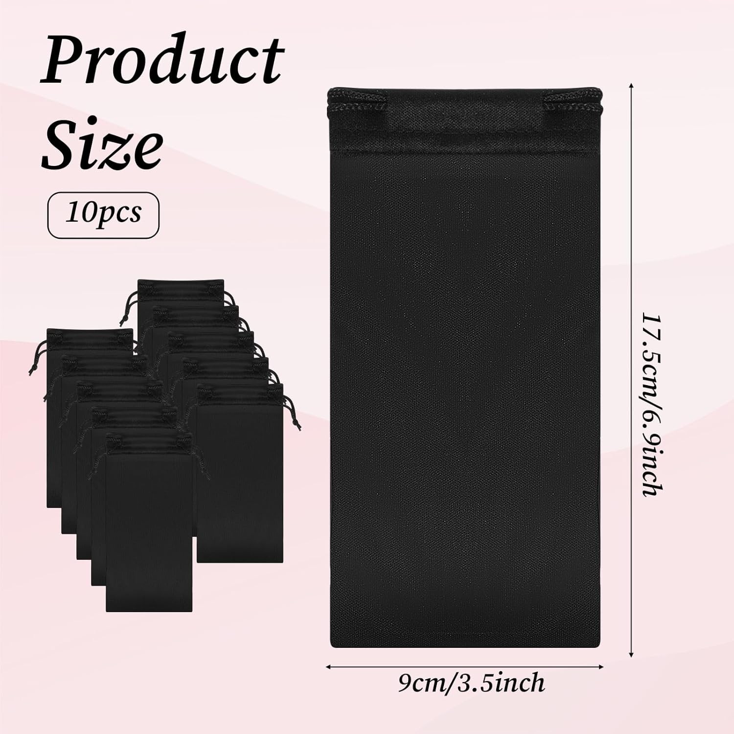 Bewudy Microfiber Sunglasses Pouch 10 Pcs Black