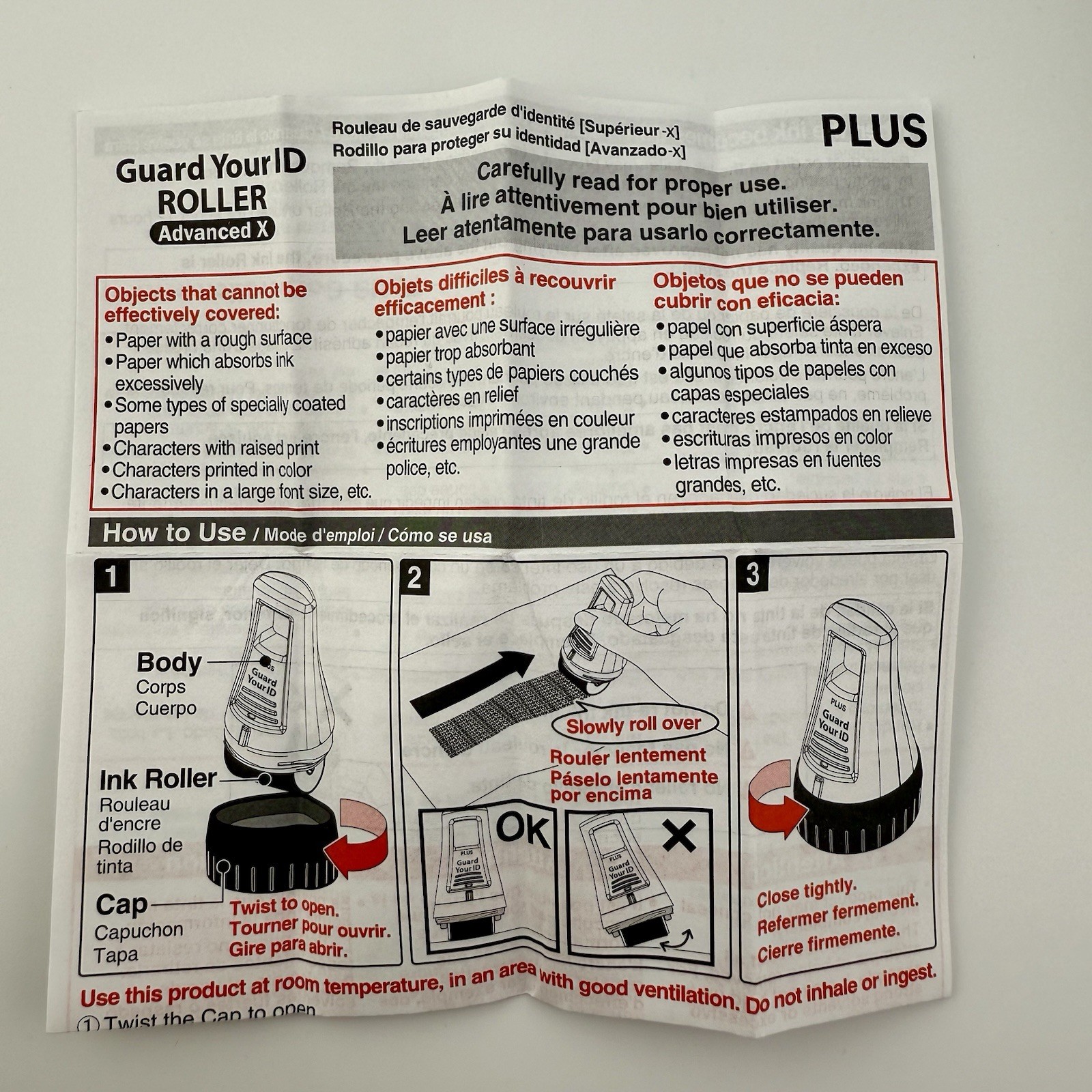 Guard Your ID Plus Advanced 3-Pack Security Stamp Roller Identity Theft NEW