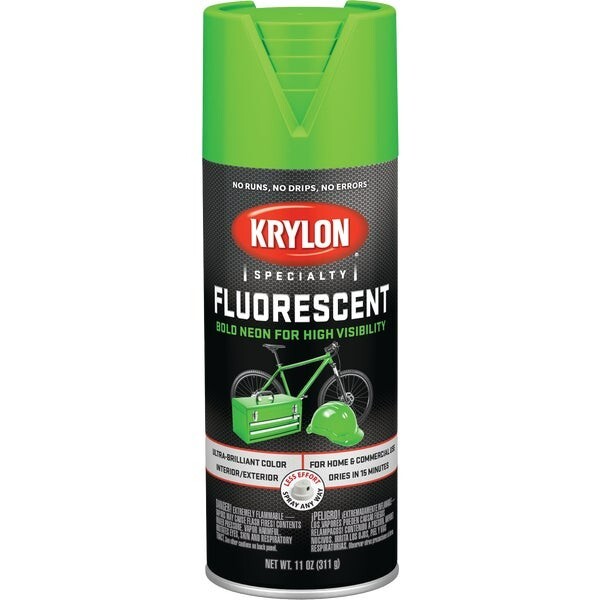 (6)-Krylon 11 Oz. Fluorescent Spray Paint, Green Model: K03106888