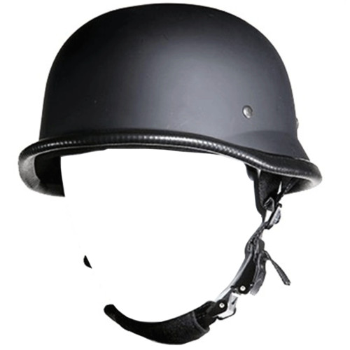 S-XXL 5 Sizes New German Novelty Flat Black Motorcycle Half Helmet Cruiser Biker
