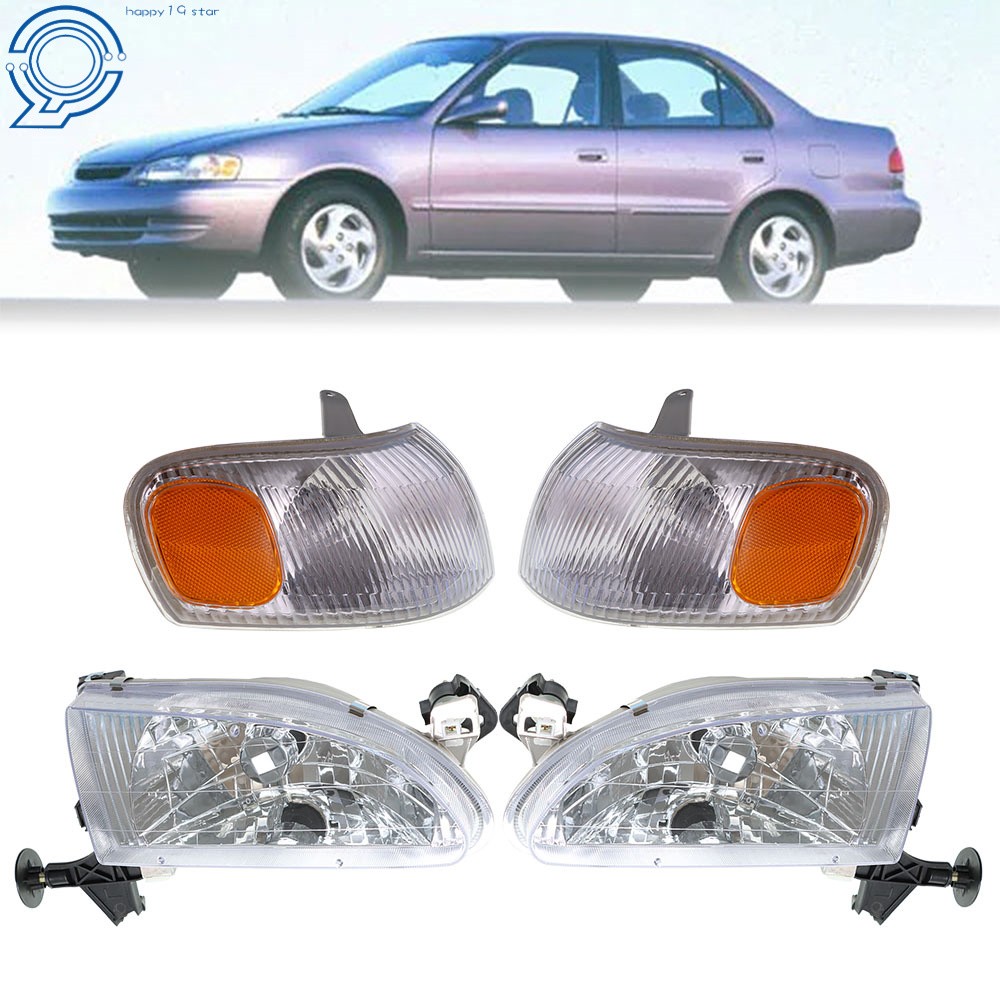 For Toyota Corolla 1998 1999 2000 Combo Set Headlight & Corner Parking Lights