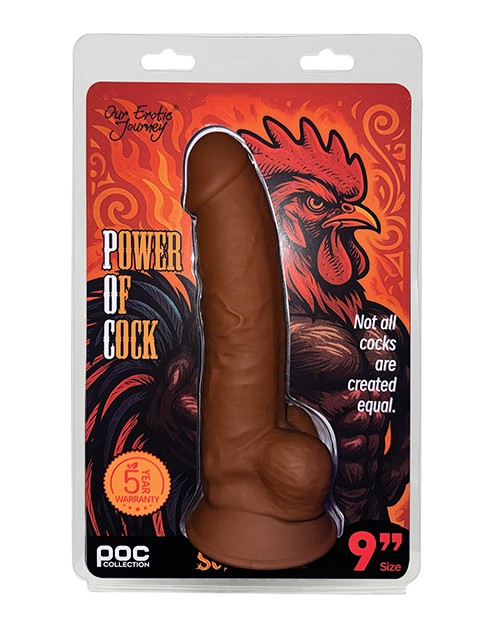 Realistic Dual Density Suction Cup Dildo 9 Inch Dong Pro Power Of Penis Brown