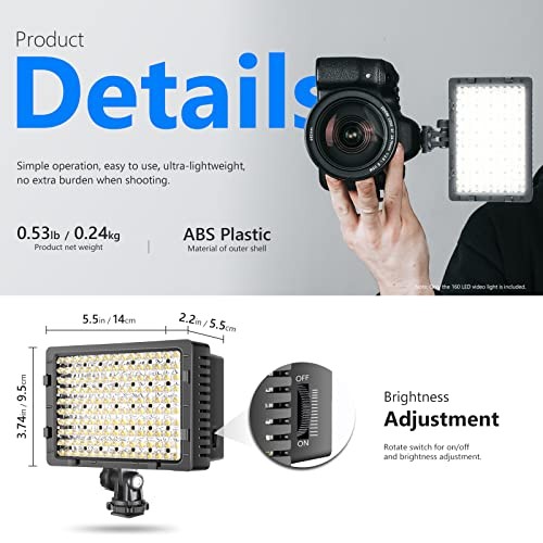160 LED Dimmable Ultra High Power Panel Digital Camera / Camcorder CN-160