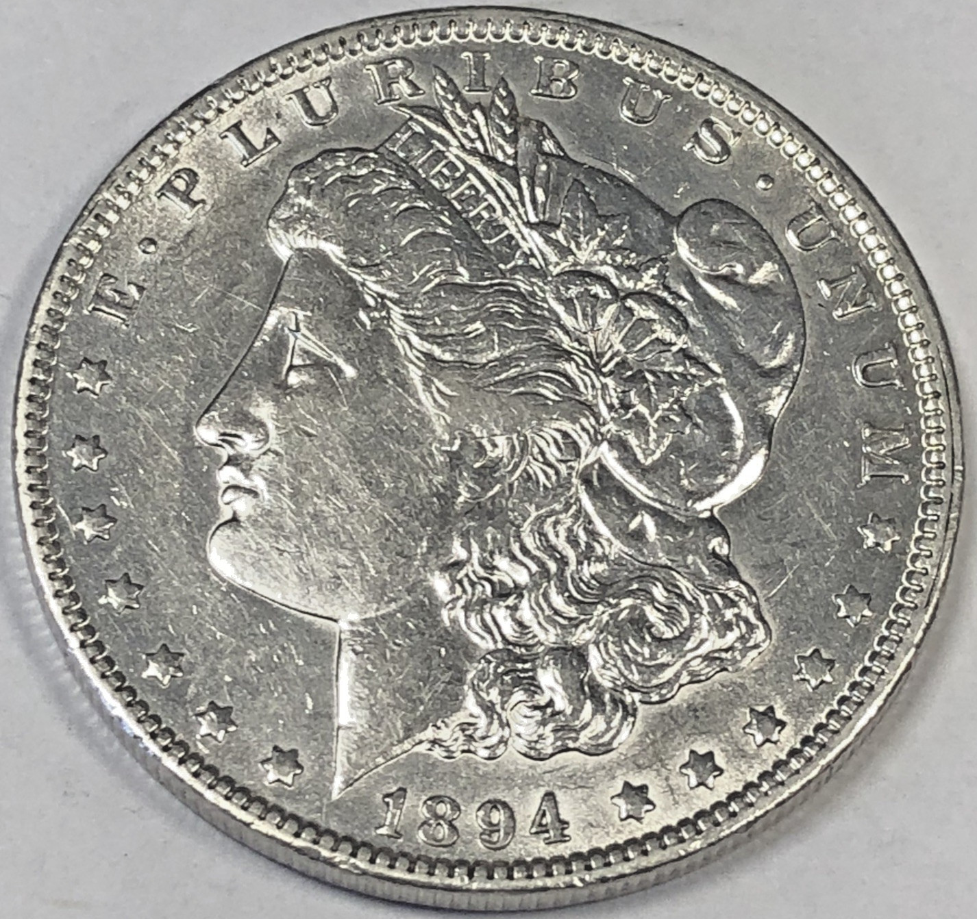 1894 O MORGAN "AU+"- RARE/ ATTRACTIVE PATINA/ LUSTER/ BEAUTIFUL HI PTS/ PRICE💥✅