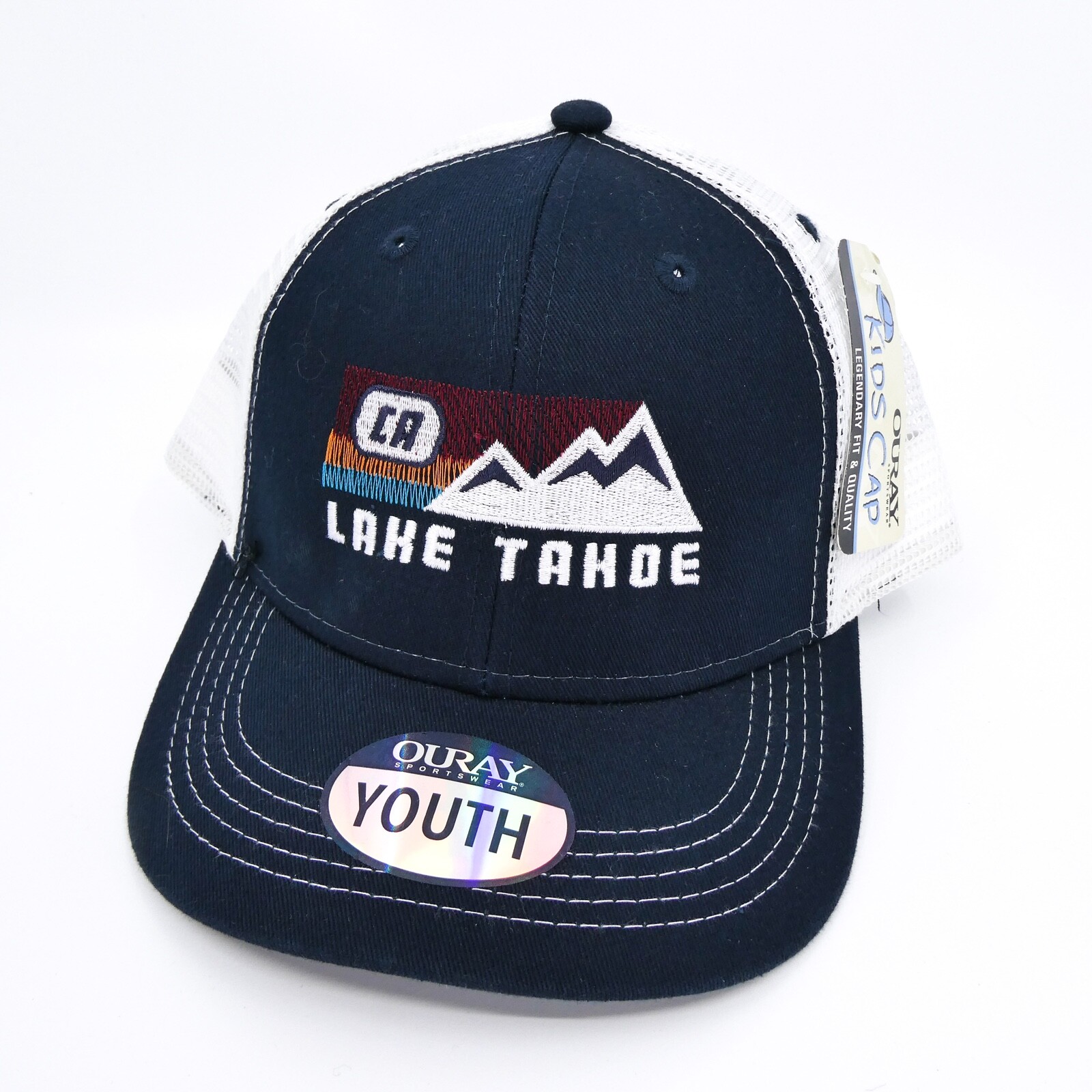 Lake Tahoe Hat Youth One Size Blue Snapback Trucker Boys Nature California New
