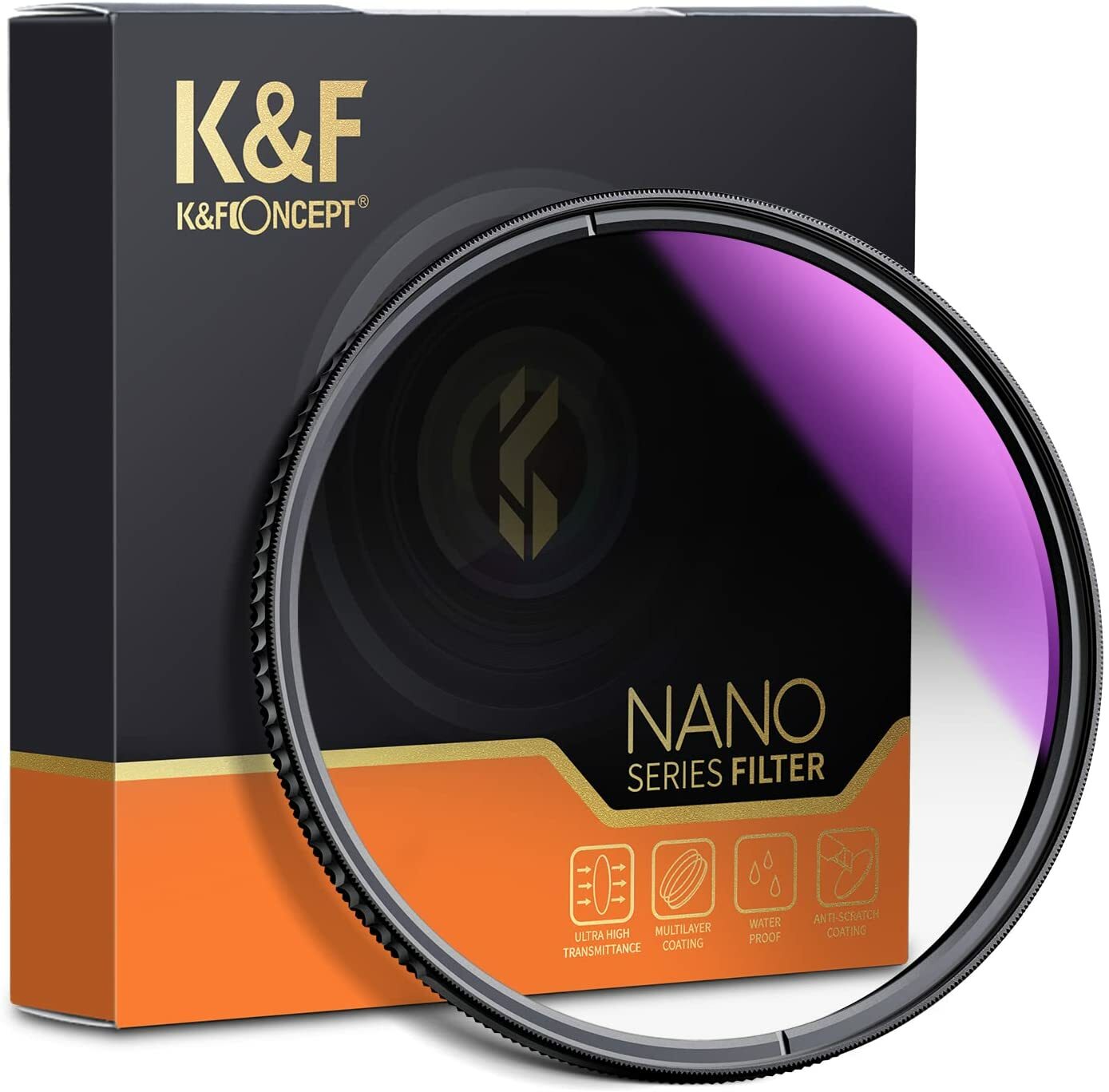 K&F Concept 67mm Soft Graduated ND Filter GND16(Neutral Density) for Camera Lens