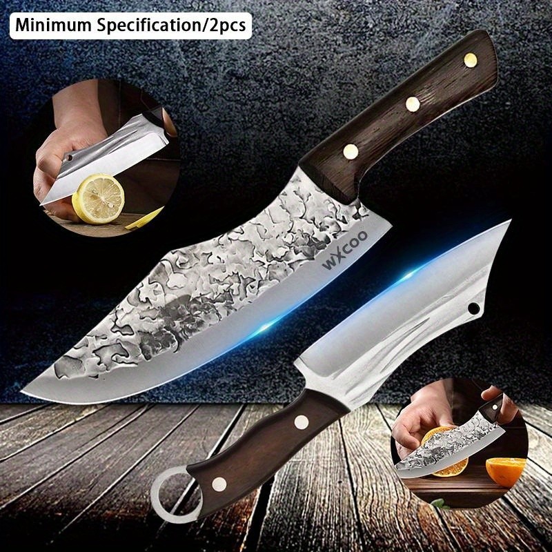 2PCS Handmade Utility Knife Sashimi Knife Stainless Steel Chef Knife Kitchen