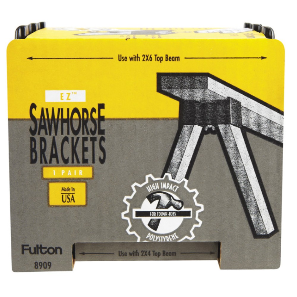 Fulton 8909 Polystyrene Plastic Heavy Duty Sawhorse Brackets 500 lbs. Load Limit