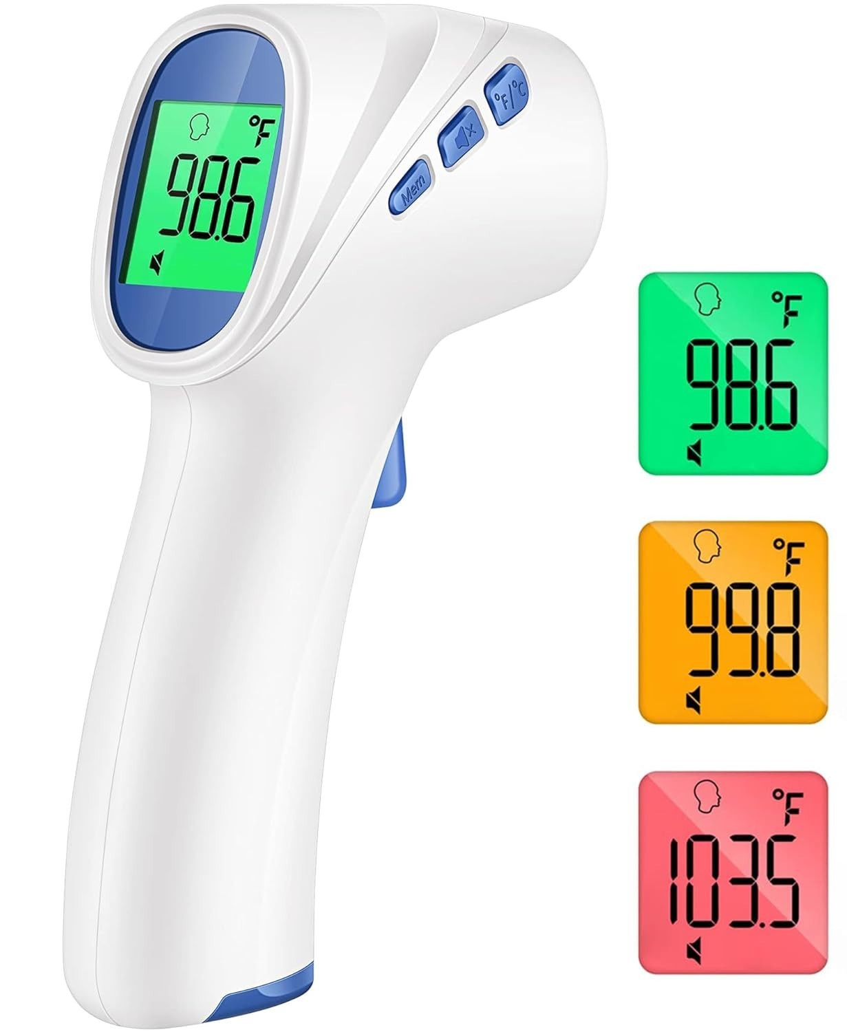 Forehead Thermometer for Adults and Kids, Digital Baby  with Fever Alarm, white
