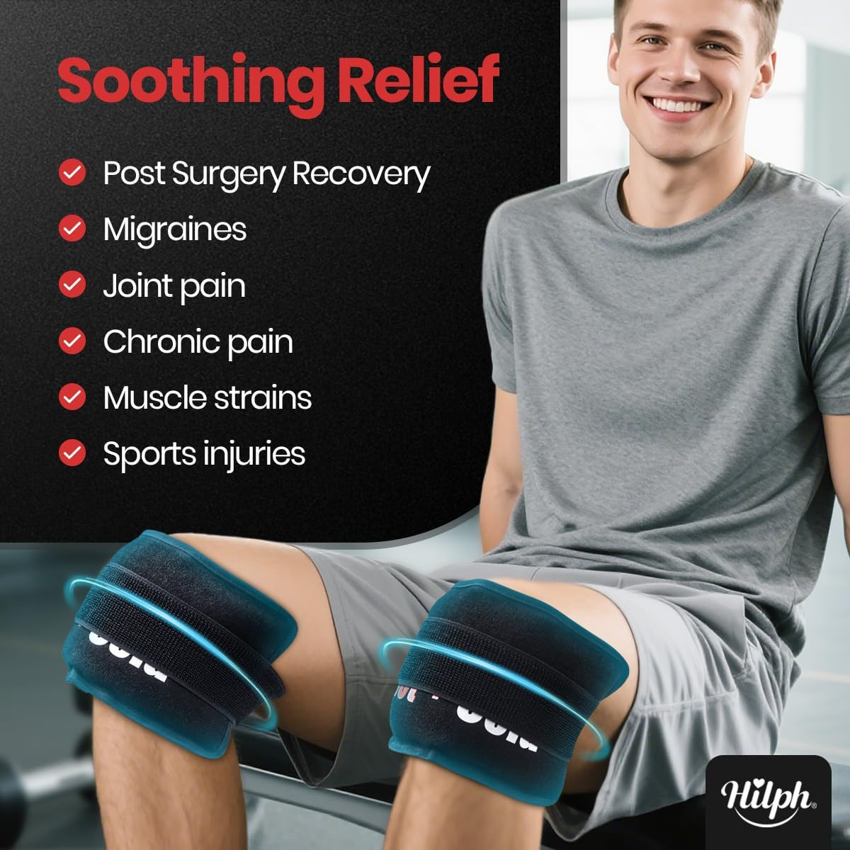 2-Pack Ice Packs for Injuries, Hot Cold Gel Therapy Wrap with Strap | Flexibl...