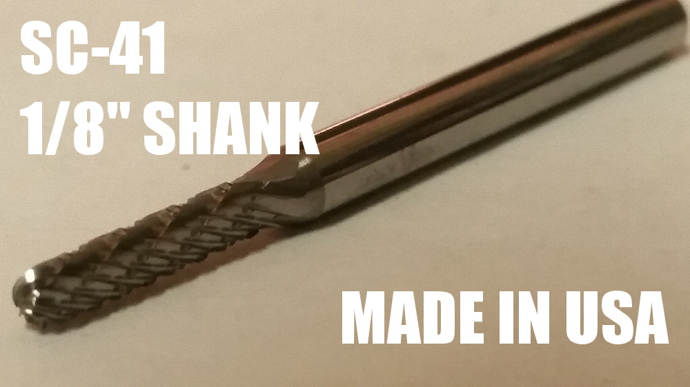 SC41D Cylindrical End SOLID Carbide Burr Bur Cutting Tool Die Grinder Bit 3/32"