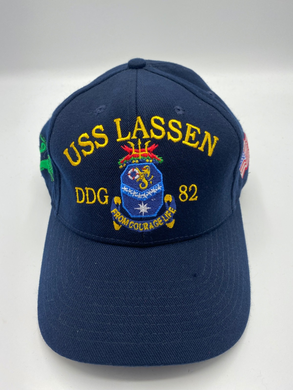 The Corps USS Lassen DDG 82 Logo Blue Baseball Cap Hat One Size