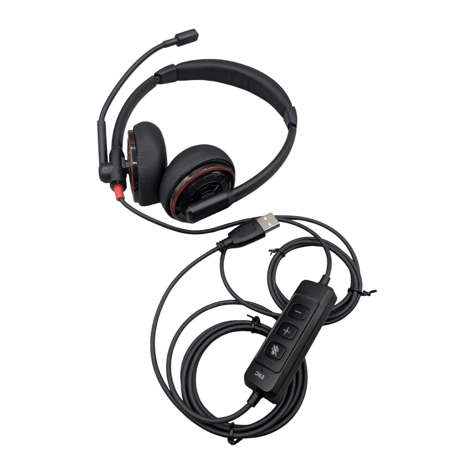 USB Wired Call Center Headset with Noise Canceling Mic and In-line Controls