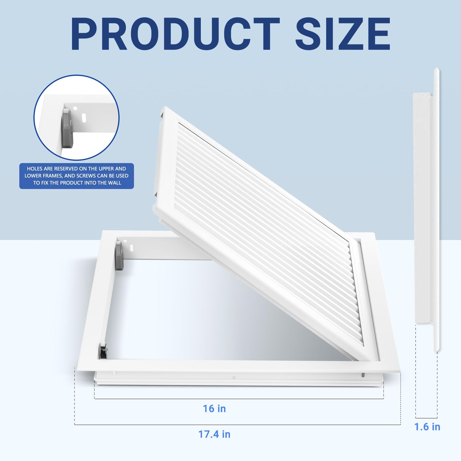 17.4 x 17.4 Louvered Access Panel with Push-Button Switch - Access Panel with...