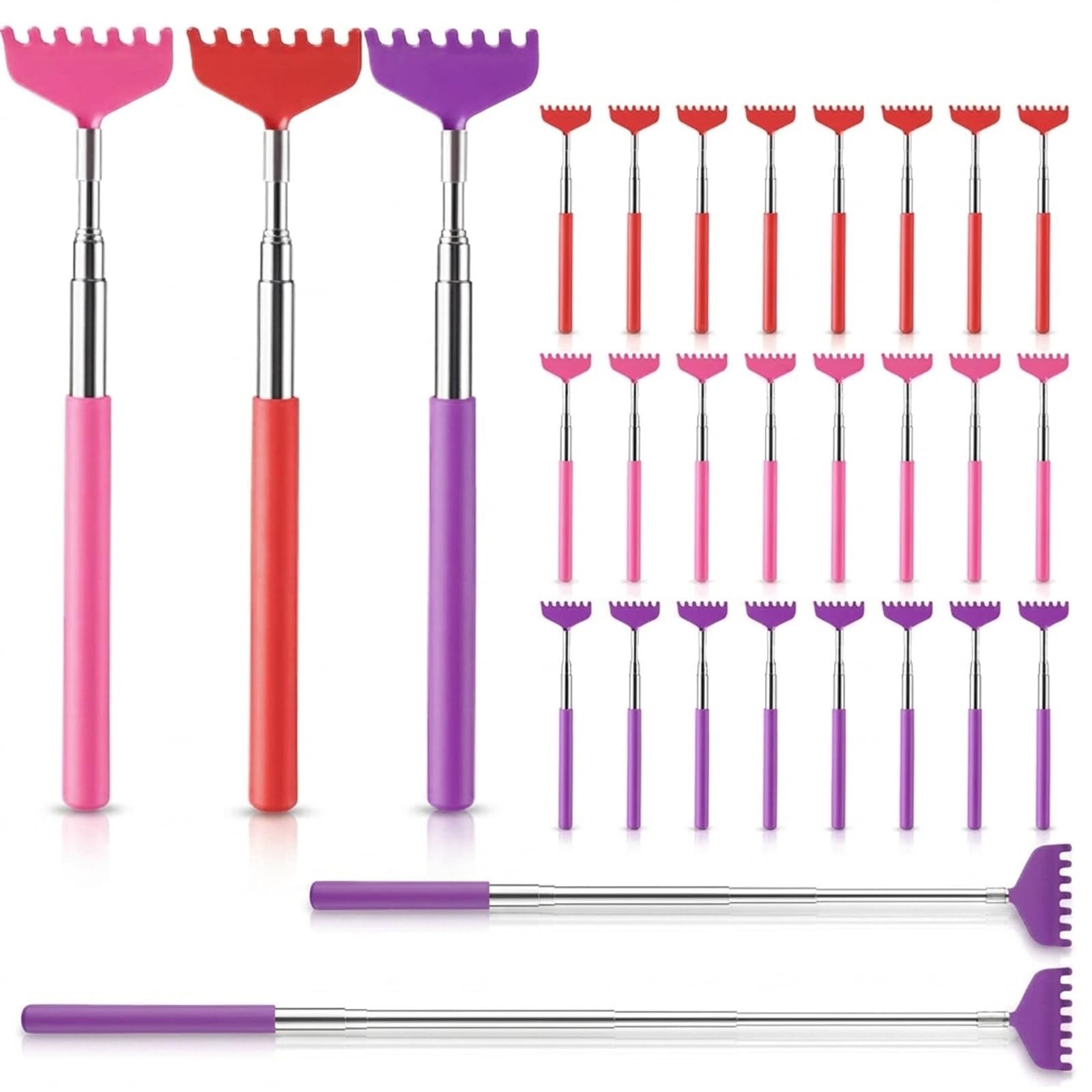 24 Sets Back Scratchers Bulk Telescoping Back Scratcher for Women Men Portabl...