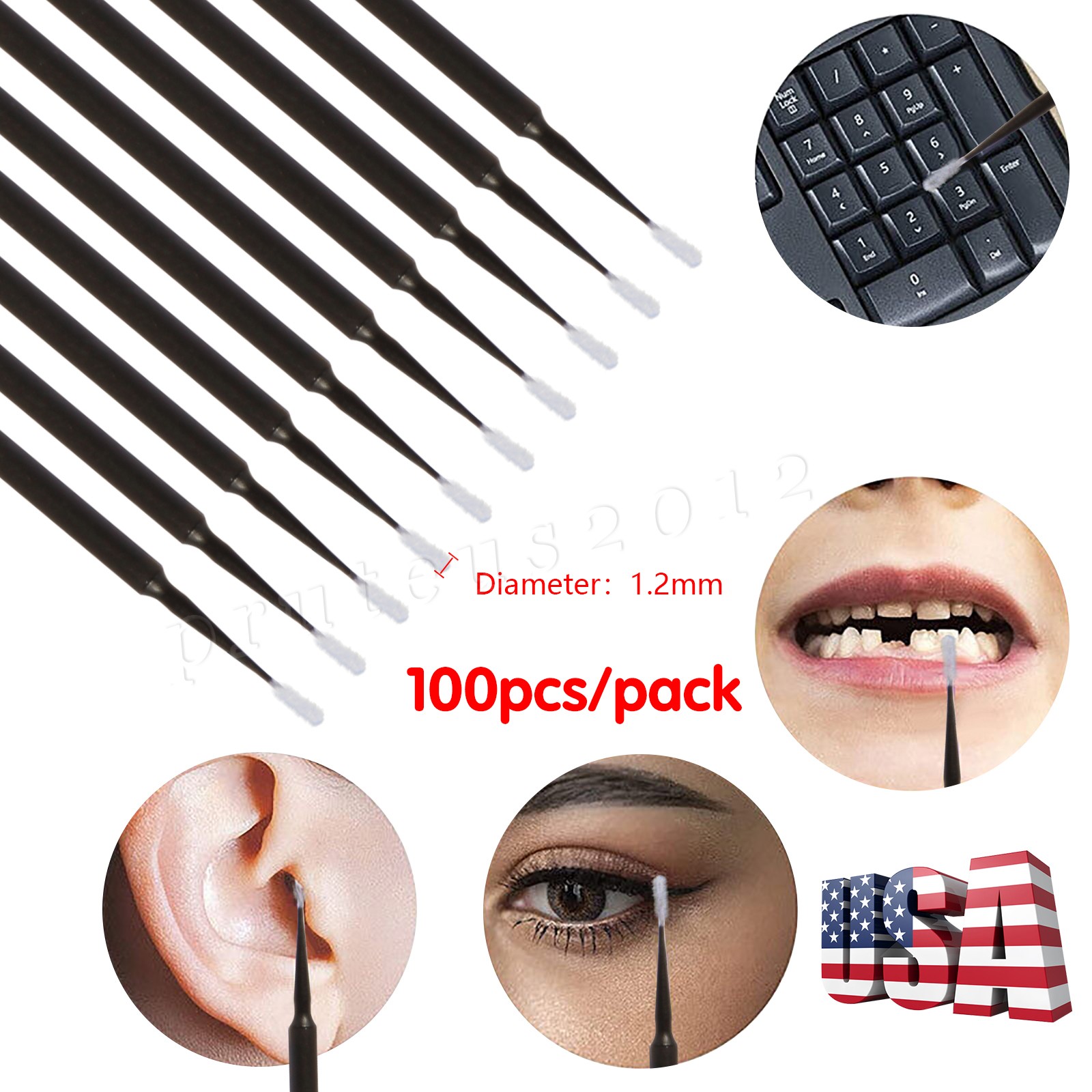NEW Dental Microbrush Disposable Applicators Tips Micro Brush Cleaning 4Sizes