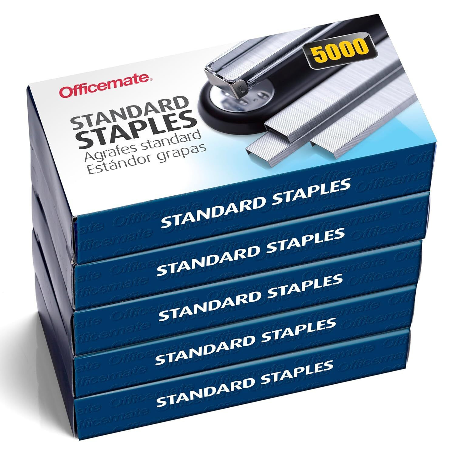 Officemate Standard Staples, 5 Boxes General Purpose Staple, 5 Boxes, Silver