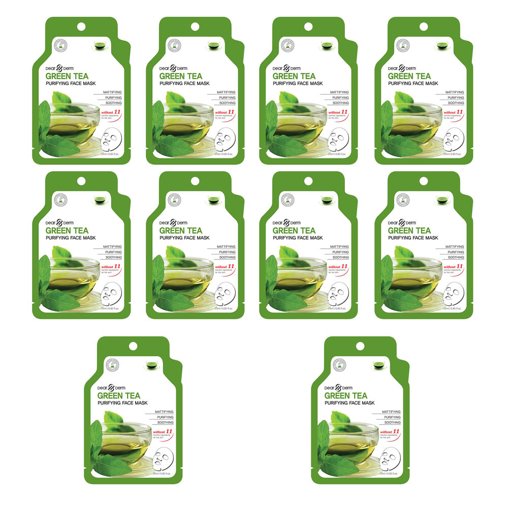 Dearderm Green Tea Age-Eraser Mask ( Pack of 10 )