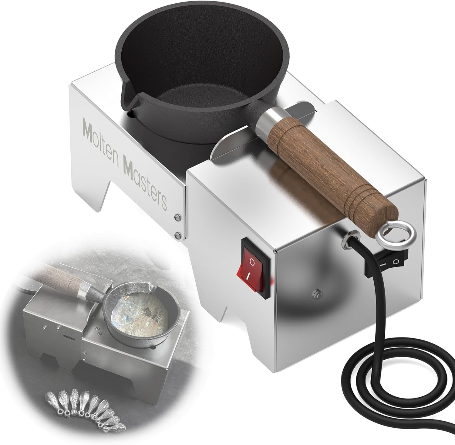 Electric Lead Melting Pot for Fishing Weight Molds and Bullet Casting Molds Max