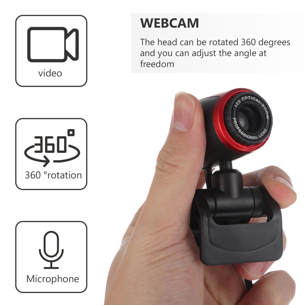 ABS Material Computer Camera USB Powered Webcam for Video Conference Live Use