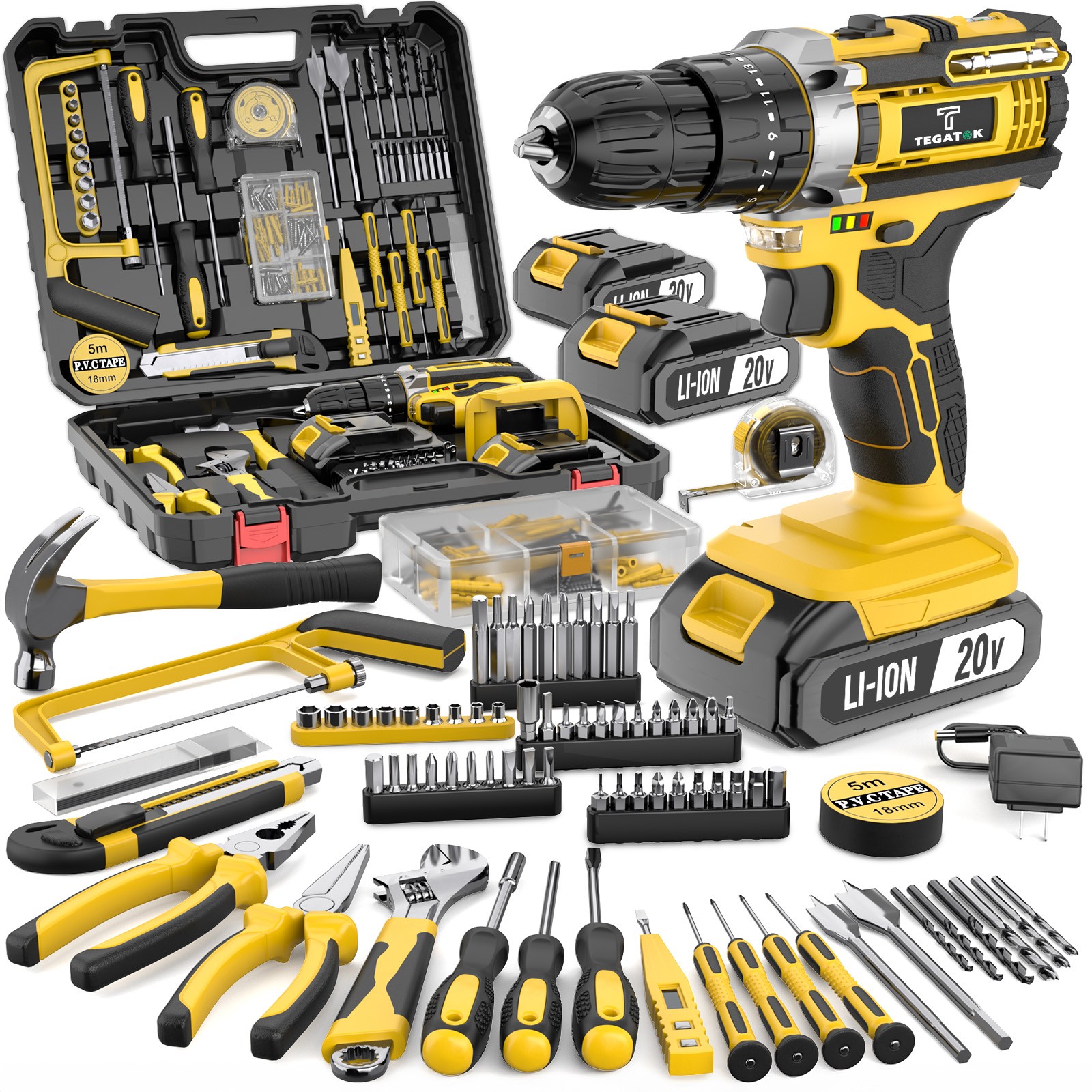 Electric Drill ToolBox Set | Cordless Rechargeable Electric Drill Tool Set
