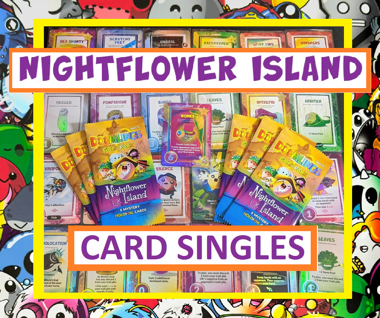 Doomlings - Nightflower Island Foil Gold Box Singles - You Pick All Cards HERE!