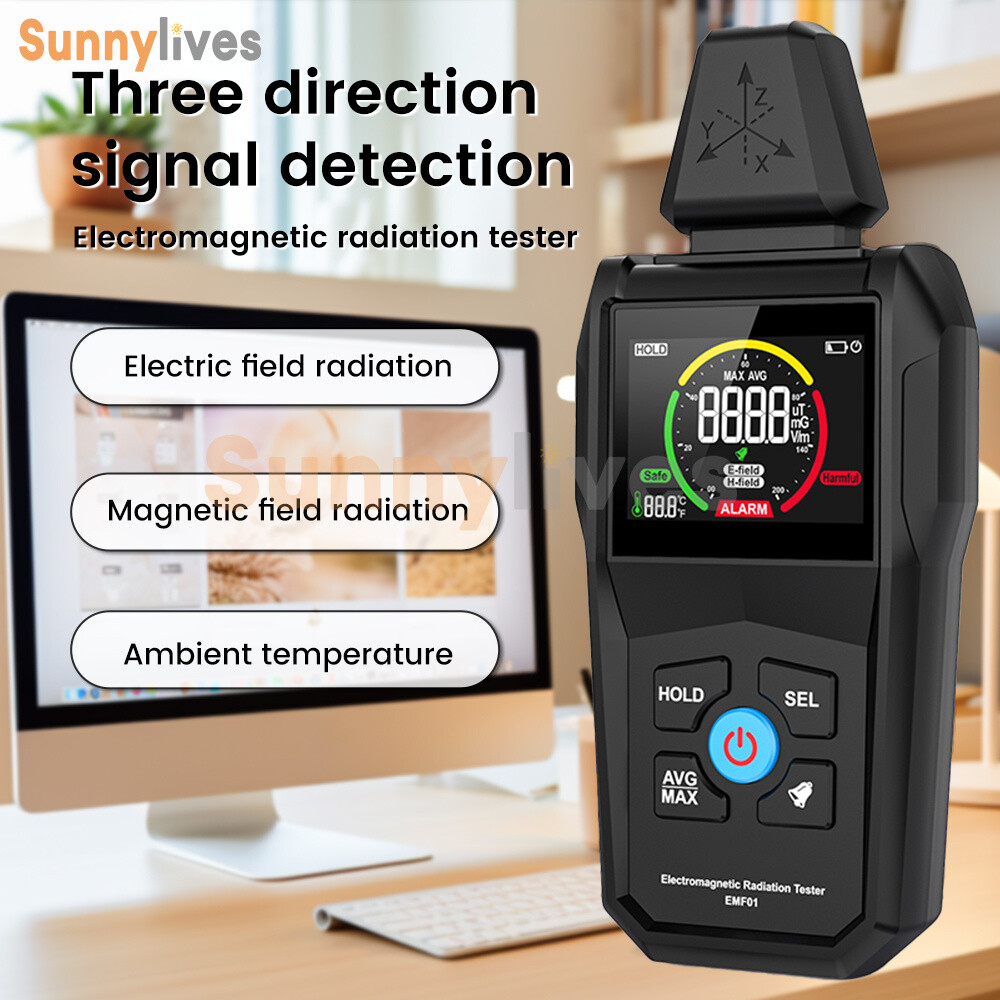 Digital EMF Meter Temperature/Electric Field / Magnetic Field Radiation Detector