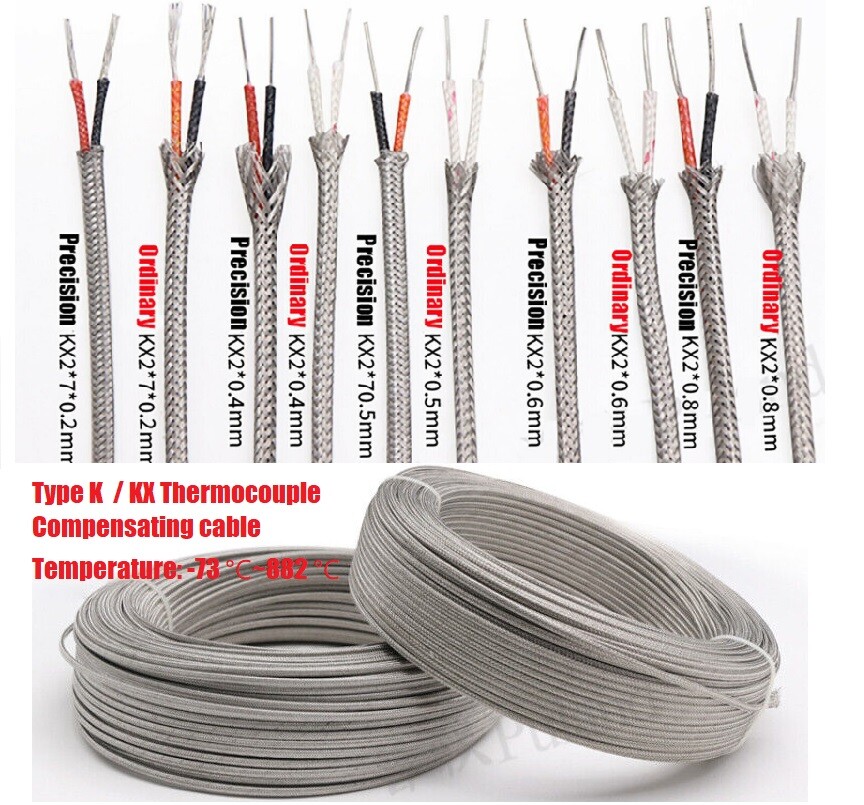 Type K thermocouple Compensating cable Wire Sensor Temp Extension Cable Shielded