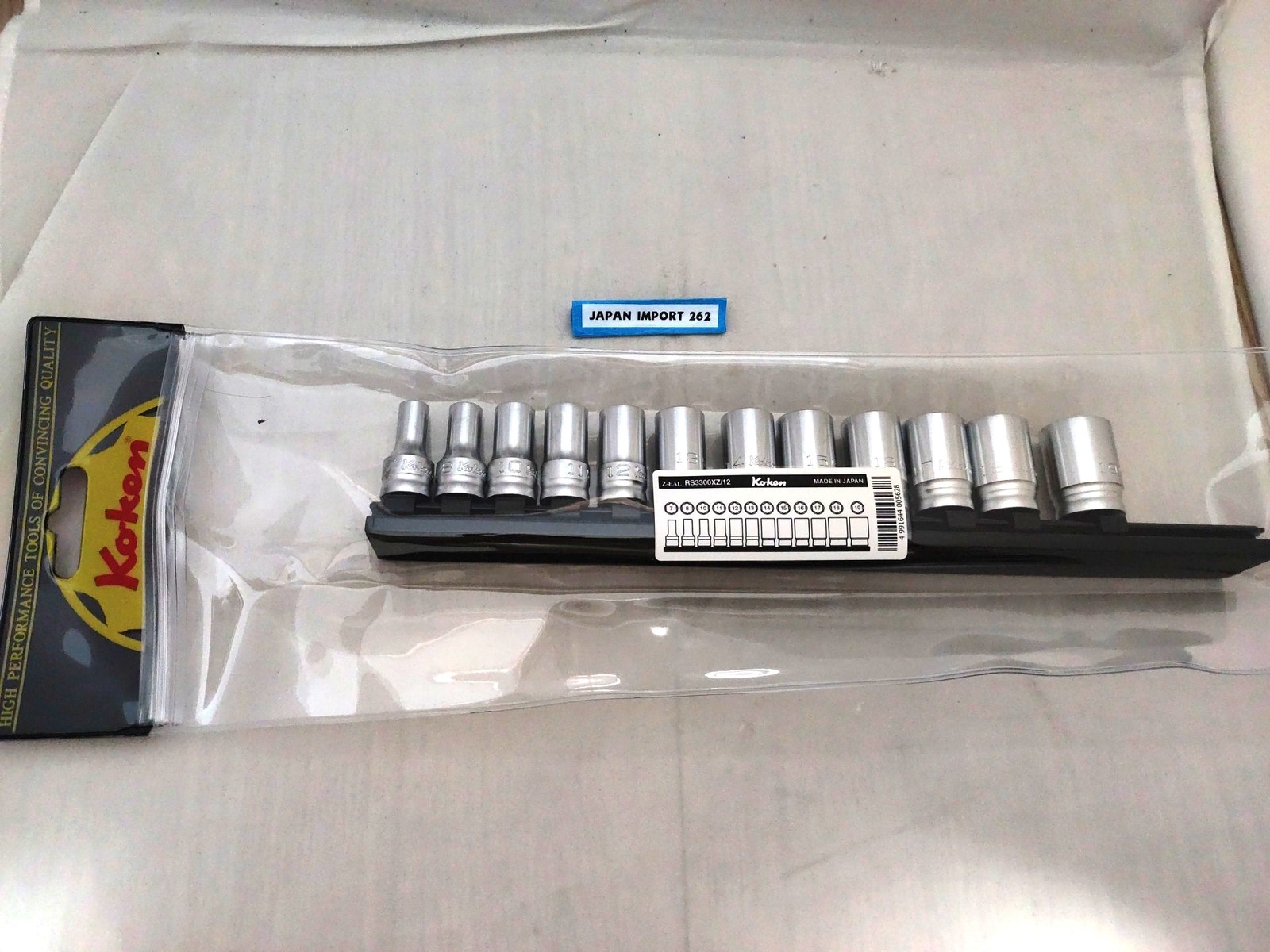 Koken Z-EAL Semi Deep Hex Socket Wrench Set RS3300XZ/12 12-piece 3/8" (9.5sq) K