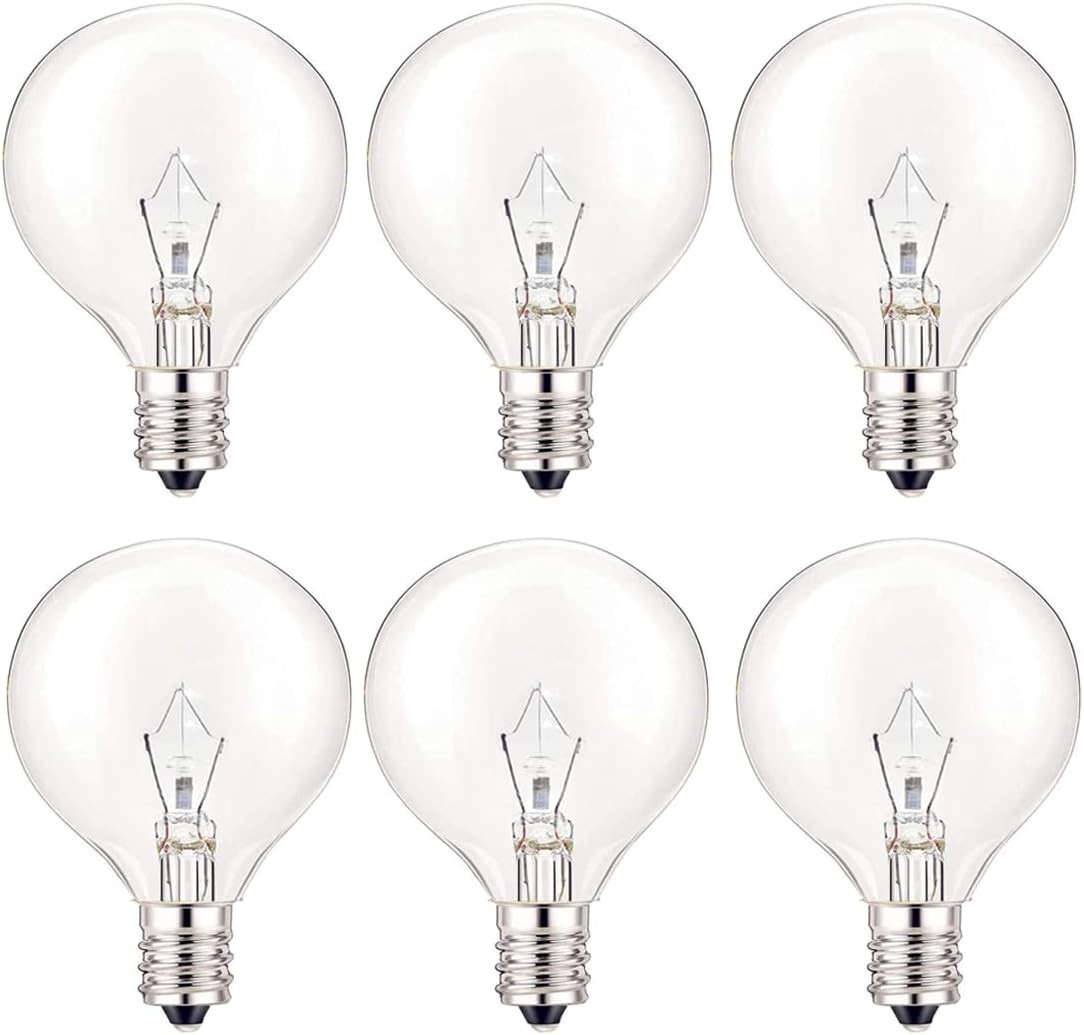 40 Watt Light Bulbs E12 Candelabra Base 120Volt Round Light Bulb