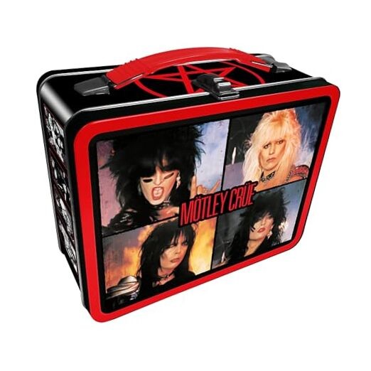 Motley Crue Fun Box - Sturdy Tin Storage Box with Plastic Handle & Embossed