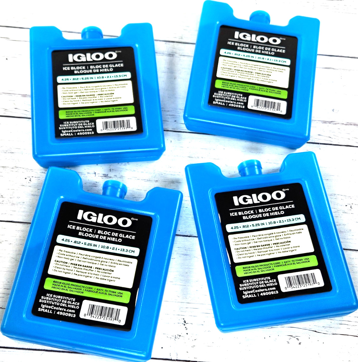 Igloo Small Maxcold 4 Pack Ice Block, Reusable Ice Packs for Coolers, Freezer...