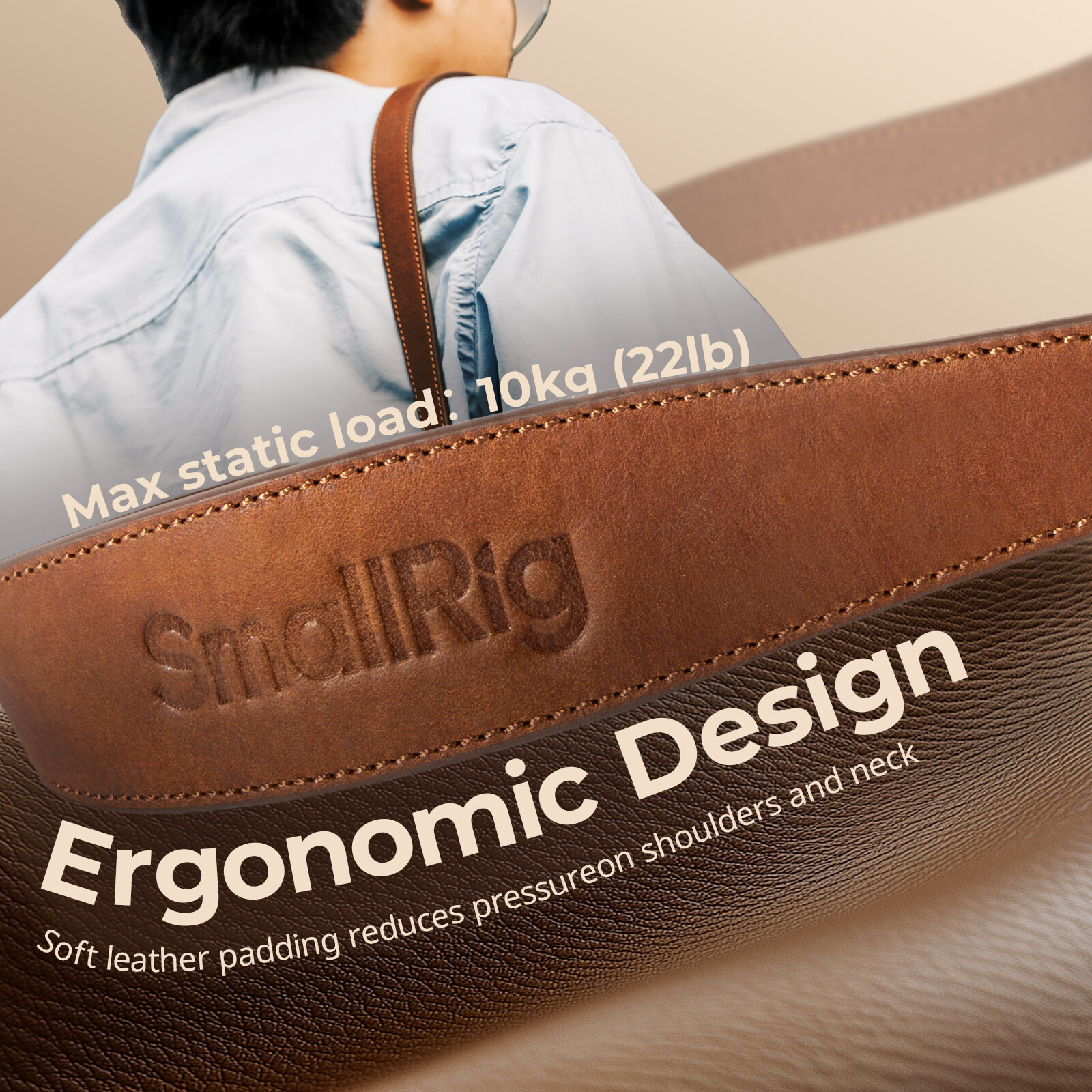 SmallRig Universal Leather Camera Shoulder Strap (Brown) for DSLR 5209
