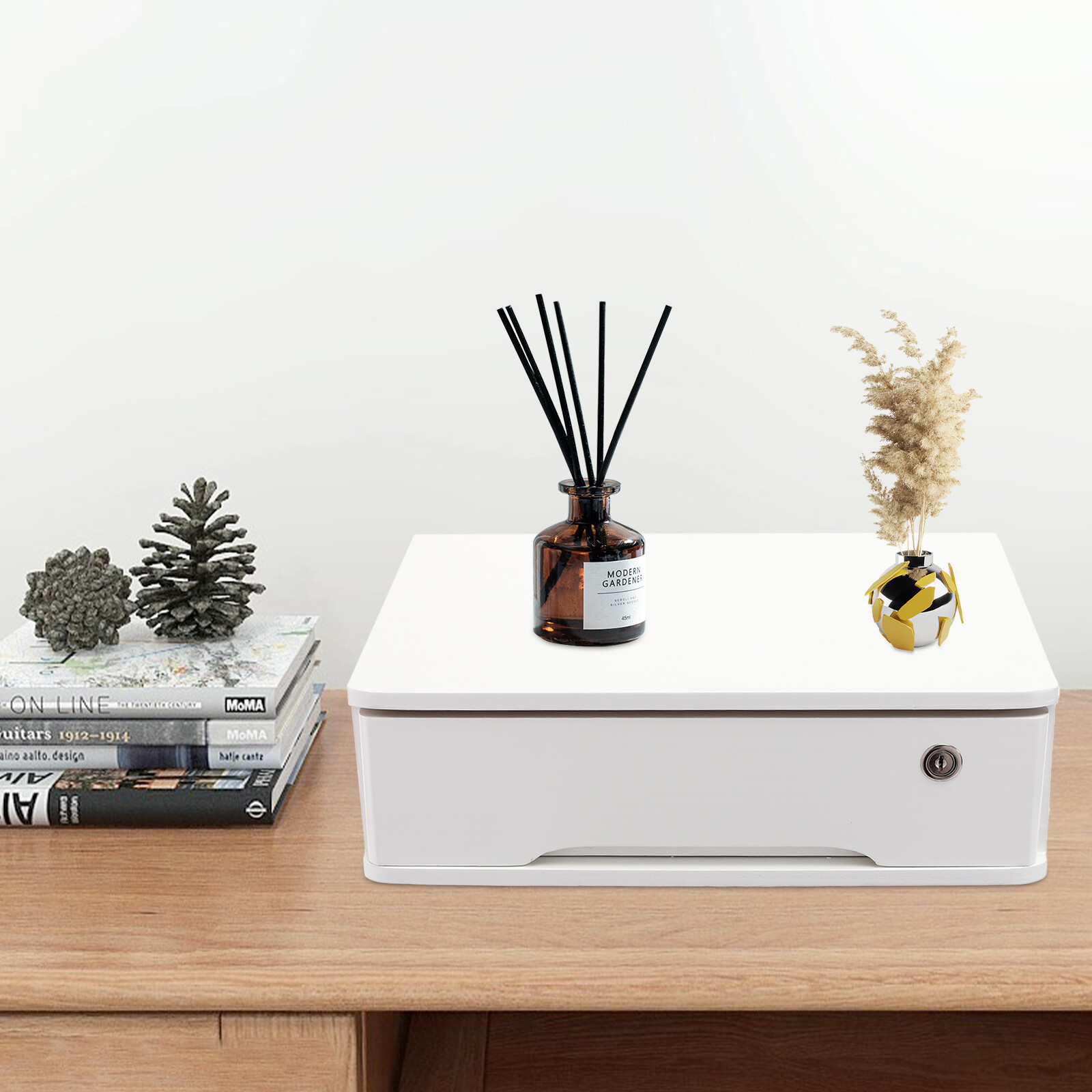 Desktop Storage Box, Desktop Storage Box with Lockable Drawer, Drawer Organizer