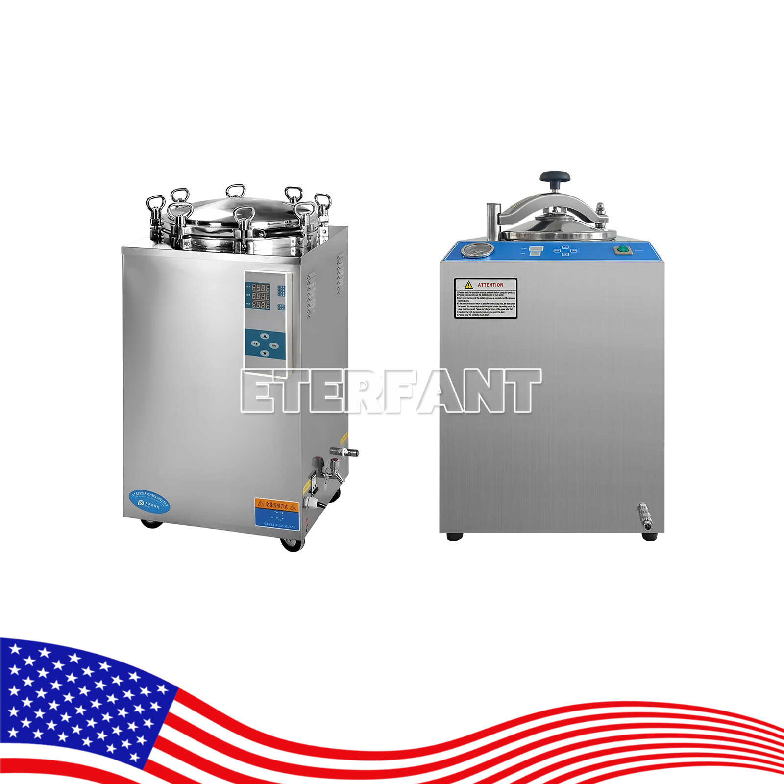 ETERFANT 35/28L Vertical Autoclave Pressure Steam Sterilizer Automation 105-134℃