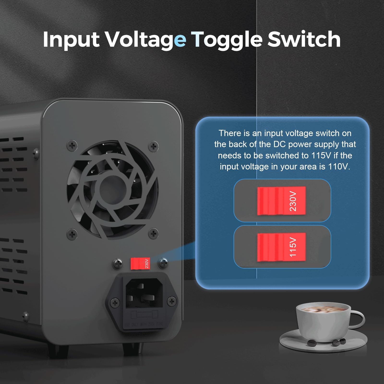 DC Power Supply Variable, 30V 10A Bench Power Supply with Encoder Coarse Fin...