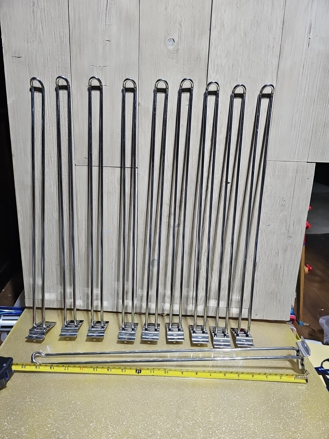 20 Inch Heavy Duty Slide In Display Merchandise Rods Retail Display Hooks Lot 10