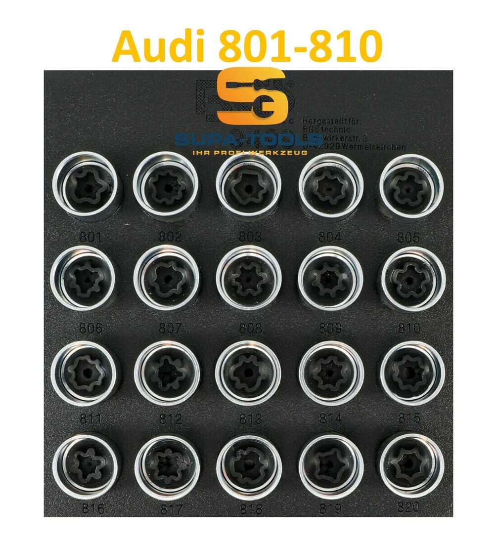 Audi Rim Lock Wheel Lock 801 - 810 Key Socket OEM T40073 SUPA-TOOLS